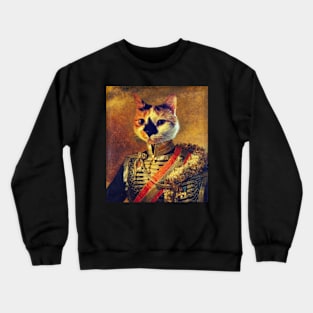 Cat Vintage Military Portrait Crewneck Sweatshirt